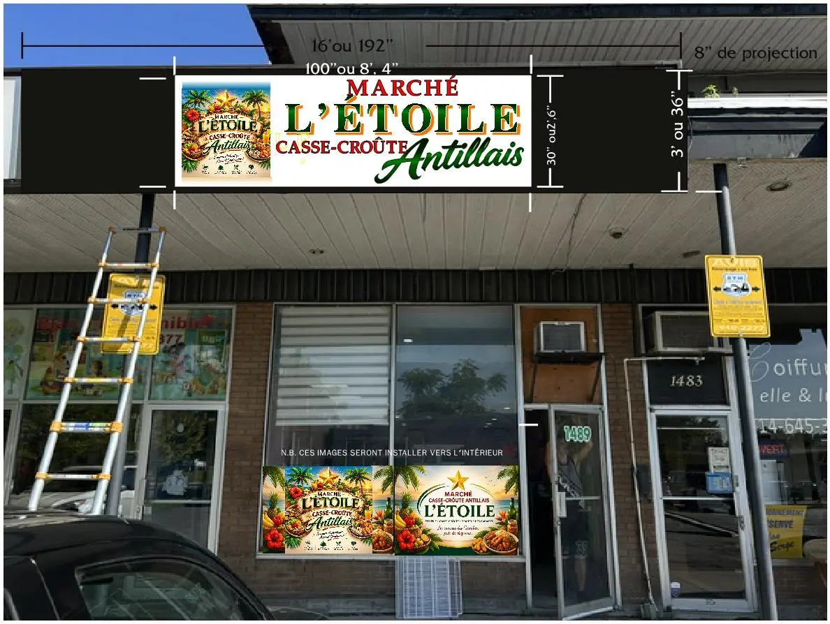 Façade du futur Marché L’ÉTOILE au 1489 boulevard Saint-Jean-Baptiste